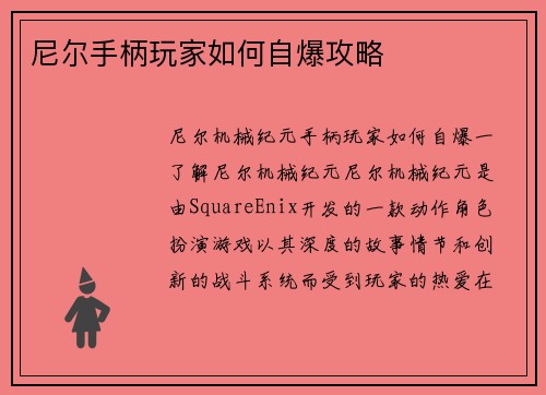 尼尔手柄玩家如何自爆攻略